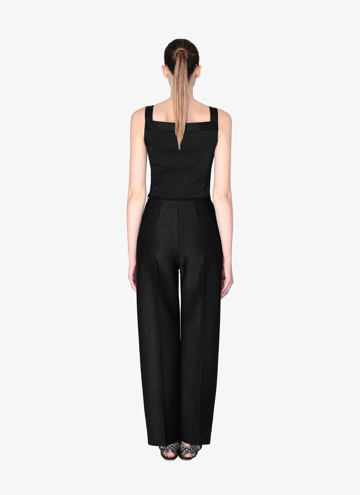 TOP SANS MANCHES RAFIA NOIR ALAÏA NOIR  TOP SANS MANCHES RAFIA NOIR